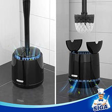 Load image into Gallery viewer, MR.SIGA Toilet Bowl Brush and Holder, Premium Quality, with Solid Handle and Durable Bristles for Bathroom Cleaning, Black, 1 Pack