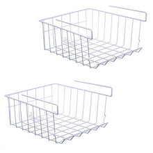 Load image into Gallery viewer, ASTOTSELL Under Shelf Storage Basket, 2-Pack Under Shelf Hanging Metal Wire Storage Basket Organizer for Kitchen, Office, Pantry, Bathroom, Cabinet, White