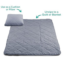 Load image into Gallery viewer, iBeani Quishion – A Clever, Quality Scatter Cushion that Unzips & Unfolds into a Full Size Quilt / Blanket / Throw - Grey