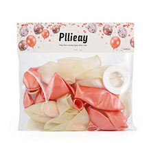 Load image into Gallery viewer, Pllieay 21 Pieces Rose Gold Confetti Balloons Set Including Rose Gold, Pink, White Confetti Balloons, Rose Gold Latex Balloons and 1 Roll Balloon Ribbon for Birthday, Wedding Party Decorations