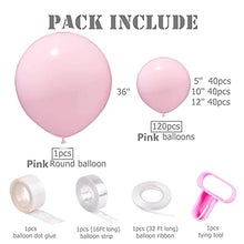 Load image into Gallery viewer, 125Pcs Macaron Pink Balloon Arch Garland Kit,5M Balloon Garland Kit 5 Inch 10 Inch 12 Inch 36 Inch Baby Pink Pastel Latex Balloons for Photo Shoot Valentine Xmas Baby Shower Wedding Birthday Party