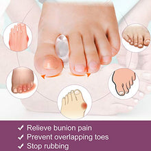 Load image into Gallery viewer, Promifun Gel Toe Separators to Straighten Overlapping Toes, 12 Packs of Toe Spacers for Bunion and Corns, Corrector Pads for Crooked Toes, Calluses, Bunions