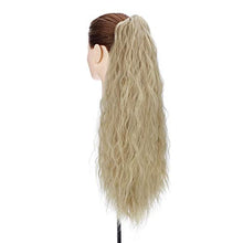 Load image into Gallery viewer, Real Fashion Corn Wavy Ponytail Extension Claw Clip 24" Long Wavy Curly Hair Extensions Jaw Clip Ponytail Hairpiece Pony Tail Ash Blonde