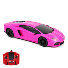 Load image into Gallery viewer, CMJ RC Cars Lamborghini Aventador Pink LP700-4 Officially Licensed Remote Control Car 1:24 Scale Working Lights 2.4Ghz (Pink)