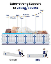 Load image into Gallery viewer, iDOO Single Size Air Bed, Inflatable bed with Built-in Pump, 3 Mins Inflation/Deflation Comfortable Air Mattress, Blow Up Bed Suit for Home Camping 188x99x46cm, 250kg MAX