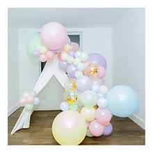 Load image into Gallery viewer, SHIMMER & CONFETTI Premium 80 Pack Pastel Rainbow Unicorn Balloon Arch Kit – Gold Confetti, Strip. Pink, Purple, Yellow, Blue, Green. Unicorn Donut Ice Cream Party Supplies, Birthdays & Baby Showers