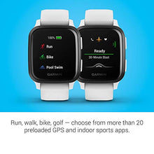 Load image into Gallery viewer, Garmin Venu Sq Music Amazon Exclusive GPS Smartwatch with All-day Health Monitoring and Fitness Features, Built-in Sports Apps and More, White with Slate Bezel