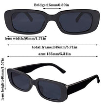 Load image into Gallery viewer, FANTESI 2 Pcs Rectangle Sunglasses, UV 400 Glasses Retro Square Sunglasses Eyewear for Women