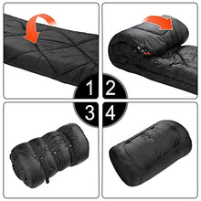 Load image into Gallery viewer, Winter 0 Degree Double Sleeping Bag, Double Wide Queen Size Sleeping Bag With 100% Cotton Flannel Lining, Warm And Waterproof 2 Person Sleeping Bag For Cold Weather Camping, Fishing or Hunting