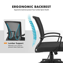Load image into Gallery viewer, Homall Office Chair Mesh Chair Ergonomic, Computer Chair Adjustable Seat Height with Back Support and Arms, Desk Chair Comfy, Study Chair for Home, Office and Executive Max 125KG (Black)
