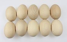Load image into Gallery viewer, EFO Wooden Eggs for Crafts and Easter Decorations - Great for Easter Basket or Home Decor - Unpainted Wooden Eggs Set Perfect for Easter Egg Hunt, Arts and Crafts - Easter Gifts Idea - Pack of 10