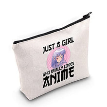 Load image into Gallery viewer, LEVLO Anime Fans Make up Bag Anime Lover Gift Just A Girl Who Really Loves Anime Cosmetic Make up Bag For Women Girls, Loves Anime,