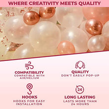 Load image into Gallery viewer, Rose Gold Balloon Arch Kit – 126 Pcs – Easy to Assemble Rose Gold, White, Metallic, and Confetti Balloon Garland Kit with Accessories – Rose Gold Birthday Decorations and New Year Decorations