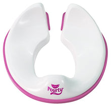 Load image into Gallery viewer, Pourty Flexi-Fit Toilet Trainer, White/Pink, Adjustable to securely fit a Wide Range of Toilet Seats