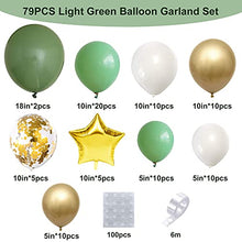 Load image into Gallery viewer, Green Balloon Garland Kit, 79pcs Green Balloon Garland Arch, Confetti Latex Balloon Foil Balloon for Boy's Birthday Baby Shower Wedding Anniversary Jungle Safari Party Decoration