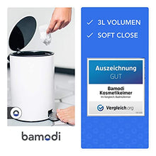 Load image into Gallery viewer, Bamodi Bathroom Bin 3L – Bathroom Bins with Lids – Small Pedal Bin for Bathroom, Toilet, Restroom – Stainless Steel Rubbish Waste Trash Can with Removable Inner Bucket (white)