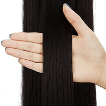 Load image into Gallery viewer, Ponytail Extension 28 Inch Straight Long Wrap Around Pony Tail Extension Magic Paste Ponytail Extension Synthetic Hair Piece Clip in Ponytail Hair Extension for Women Girls, 160g - Dark Black, 1#
