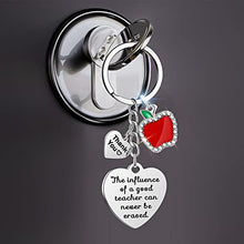 Load image into Gallery viewer, Teacher Gifts for Women Thank You Teacher Keychain Teacher Appreciation Gifts Teacher Gifts Keychain Jewelry Accessories Teacher Presents for Women Teachers Birthday Valentine New Year (Heart Style)