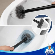 Load image into Gallery viewer, MR.SIGA Toilet Bowl Brush and Holder, Premium Quality, with Solid Handle and Durable Bristles for Bathroom Cleaning, Black, 1 Pack