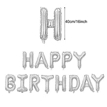 Load image into Gallery viewer, ZERODECO Silver Balloons Decorations, Bday Metallic Foil Happy Birthday Balloon Fringe Shiny Curtains Star Balloons Heart Balloons Confetti Balloons and Latex Balloons (Silver A)