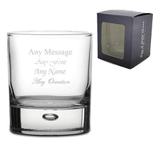 Load image into Gallery viewer, Personalised Engraved Bubble Whiskey Tumbler Glass Birthday Wedding Gift Usher