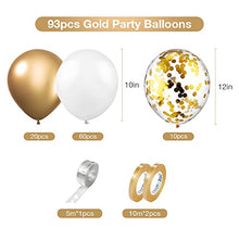 Load image into Gallery viewer, Balloon Arch Kit Garland,Aivatoba Balloons Gold White Confetti Balloons Matellic Latex Helium Ballons Decoration for Baby Shower, Girls Wedding Children Birthday Party Decoration