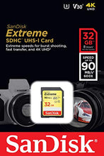 Load image into Gallery viewer, SanDisk Extreme SDSDXVE-032G-GNCIN 32 GB SDHC Class 10 U3 V30 Memory Card , yellow