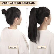 Load image into Gallery viewer, BARSDAR Clip in Ponytail Extensions, 14 inch Short Straight Wrap around Ponytail Extension Fluffy Pony Tails Extensions Synthetic Hair Ponytail Extension for Women Girls