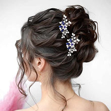 Load image into Gallery viewer, Vakkery Pearl Wedding Hair Pins Crystal Hair Clips Headpiece Bridal Hair Accessories for Women and Girls (BLUE)