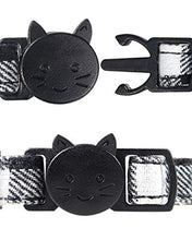 Load image into Gallery viewer, Joytale Cat Collar with Bell and Bow Tie, Quick Release Safety Collars for Kitten and Cats, Soft Tartan Collar, 1 Pack, Black