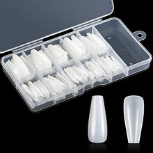 Load image into Gallery viewer, Ballerina Nails Long False Nails Coffin Fake Nails Full Cover Length 100 Pieces Artificial Fingernails Tip with Case for Nail Salons and DIY Nail Art, 10 Sizes (Natural)