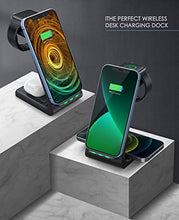 Load image into Gallery viewer, Wireless Charger 3 in 1 Charging Station for iPhone 12/11 Pro Max/X/Xs Max/8/8 Plus, AirPods 2/pro, iWatch Series, Samsung Note/S Series, and Qi-Certified Phones