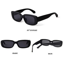 Load image into Gallery viewer, BUTABY Rectangle Sunglasses  for round faces for Women Retro Driving Glasses 90’s Vintage Fashion Narrow Square Frame UV400 Protection Black & Tortoise