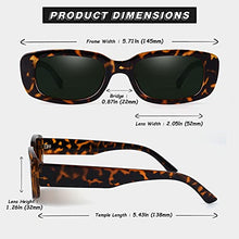 Load image into Gallery viewer, GQUEEN Rectangle Sunglasses for Women Polarized Square Retro Vintage 90s Trendy Fashion UV400 Tortoise G15 Green