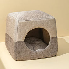 Load image into Gallery viewer, Cat Cave Bed for Indoor Cats up to 7kg, 37x33x30cm 3 in 1 Warm Cave Cat House Cat Sofa Bed Foldable Microfiber Tent with Removable Washable Cushion Pillow for Kitten Cats Small Dogs Puppy Small Pets