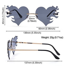 Load image into Gallery viewer, Heart Sunglasses for Women, Trendy Rimless Sunglasses UV400 Protection Unique Heart Glasses for Party Favor Costume Accessories(purple)