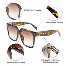 Load image into Gallery viewer, FEISEDY Oversized Sunglasses for Women Flat Top Square trendy Thick Rim Frame Shades UV400 B2585