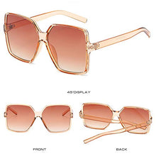 Load image into Gallery viewer, Dollger Oversized Square Sunglasses for round faces for Women Big Large Wide Fashion Shades for Men 100% UV Protection Unisex Brown