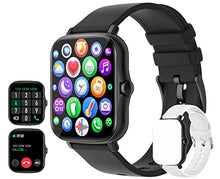 Load image into Gallery viewer, Smart Watch (Answer/Make Call), IP67 Waterproof Fitness Watch with Blood Pressure Heart Rate SpO2 Sleep Tracker Voice Control, Sports Smart Watches for Women Men for Android iOS Phones (Black)