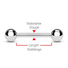 Load image into Gallery viewer, PunkJewelry Piercing Tongue Piercing Barbell Bioflex Glitter Bioflex (Flexible Plastic) - Black