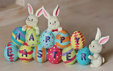Load image into Gallery viewer, JOYIN Easter Bunny Carrots Resin Centerpiece Decor with The Word Spring Easter Resin Decoration Spring Tabletop Bunny & Egg Easter Figuring for Easter Home and Office Easter Tabletop Decoration