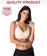 Load image into Gallery viewer, YIANNA Post Surgery Bra Front Fastening Sports Bras Post Surgical Mastectomy Bralettes for Women Beige, 128 Size M