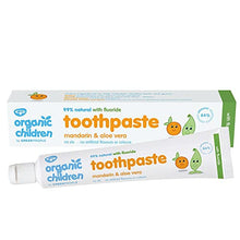 Load image into Gallery viewer, Green People Organic Children Mandarin & Aloe Vera Toothpaste 50ml – with Fluoride | 100% Natural Toothpaste for Babies & Kids | Safe if Swallowed | SLS-free | Non Mint Toothpaste for Kids