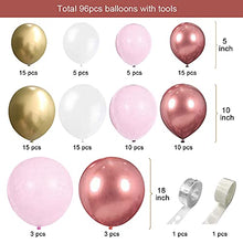 Load image into Gallery viewer, Thinbal Balloon Garland Arch Kit, 98pcs Rose Gold Balloon Arch kit, Rose Gold,Gold Metallic balloons Pink White Latex Balloons for Girls Womens Birthday Baby Shower Wedding Bridal Party Decorations