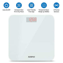 Load image into Gallery viewer, RENPHO Bluetooth BMI Bathroom Scales, Digital Body Weight Scale with High Precision Sensors and Smartphone App - White