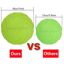 Load image into Gallery viewer, Vivifying Dog Frisbee, 2 Pack 7 Inch Natural Rubber Floating Dog Frisby Flying Saucer for Both Land and Water (Green + Purple)