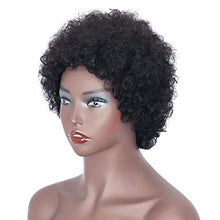 Load image into Gallery viewer, YEESHEDO Short Curly Human Hair Wigs for Women Afro Curly Wig Natural Black Brazilian Real Hair Wigs 150% Density (Black / 1B#)