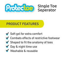 Load image into Gallery viewer, Protectoe Single Gel Toe Separator for Overlapping Toes, Toe Spacer - Box of 10 Gel Separators