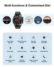 Load image into Gallery viewer, LIGE Smart Watch Make Answer Call, Voice Chat Fitness Tracker with Smart Notifications Heart Rate Monitor, Waterproof Smartwatch for Men Compatible with Android iOS Phones, Black Leather