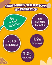 Load image into Gallery viewer, SUPERFOODIO Peanut Butter Buttons | 20g x 6 Original Keto+ packs | Low Carb & Keto Snack | Vegan | All-Natural Ingredients | Protein | No Refined Sugar | (20g x 6 Packs)